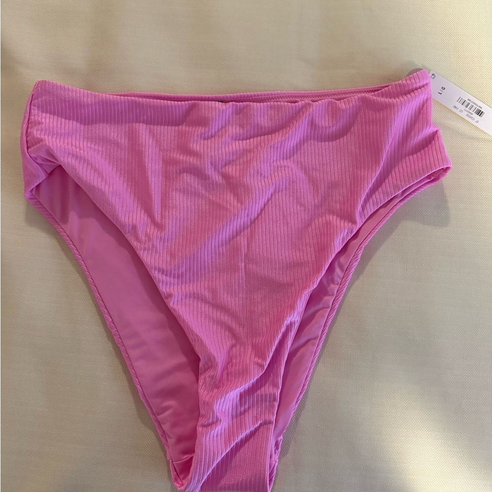 PINK Ribbed Bikini Bottoms